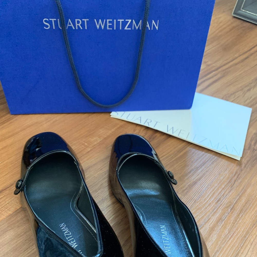 New Stuart Weitzman black patent leather heels